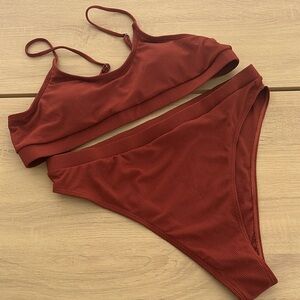 NWOT Matte Collection Ribbed Bikini Set